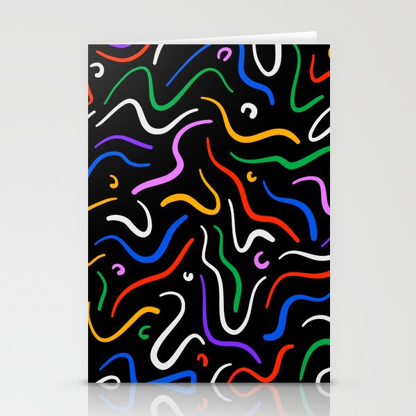 Colorful retro 90s memphis art pattern Stationery Cards