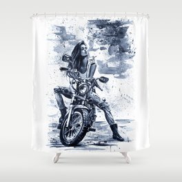 Biker Girl Shower Curtain