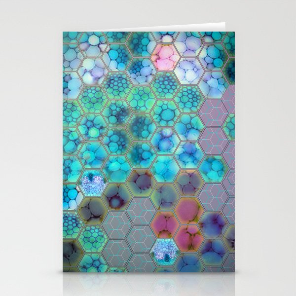 Onion cell hexagons Stationery Cards