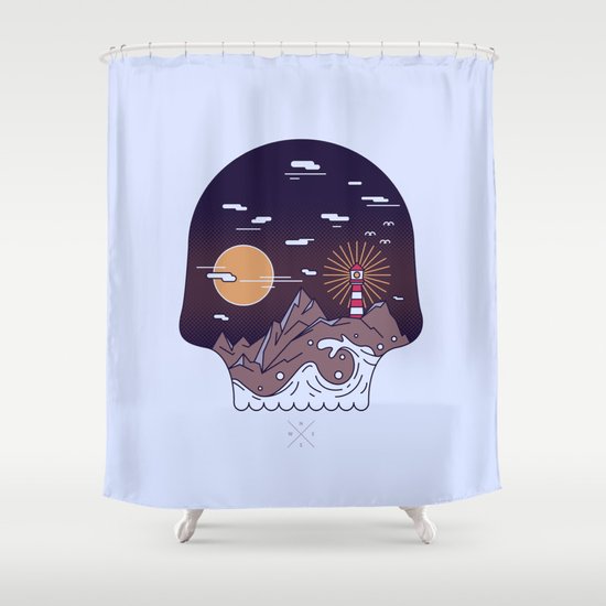 Skull Pier Shower Curtain