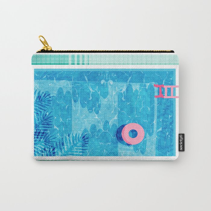 Chillin' - poolside palm springs vacation resort tropical swim swimming retro neon throwback 1980s Carry-All Pouch