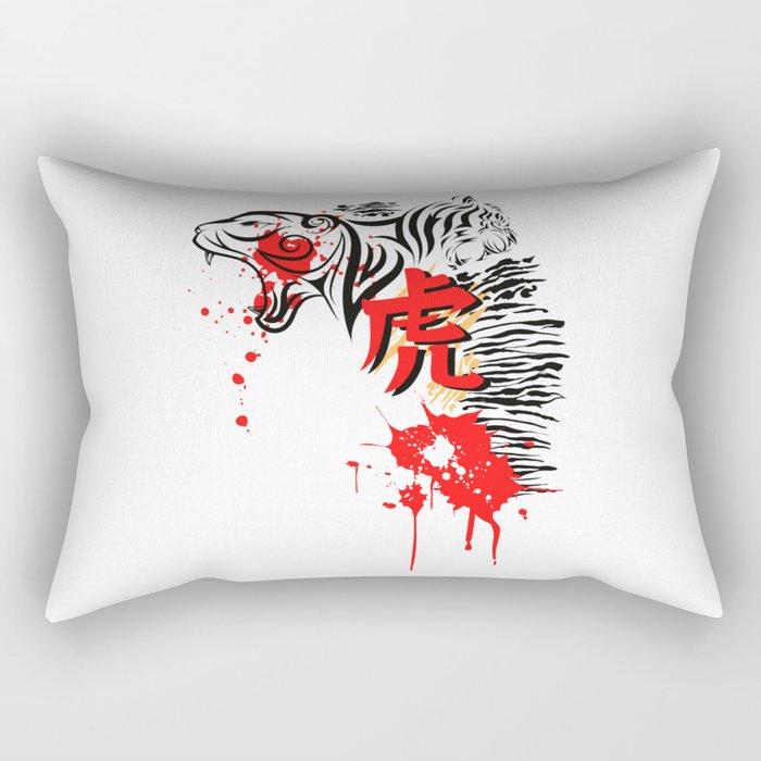 two tiger heads  Rectangular Pillow