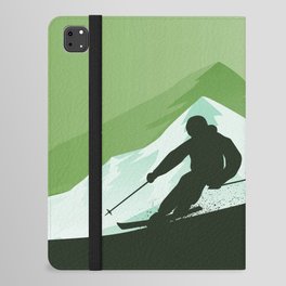 Winter Sport • Best Skiing Design Ever • Green Background iPad Folio Case