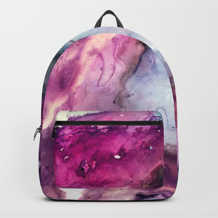 Purple Fusion - Mixed Media Painting Backpack