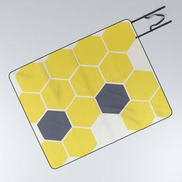 Yellow Honeycomb Picnic Blanket