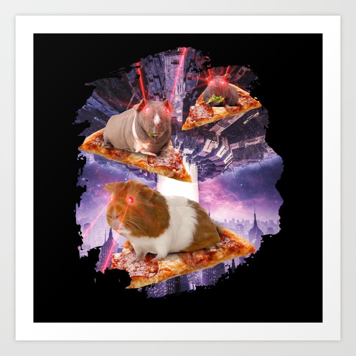 Laser Guinea Pig Pizza Art Print