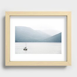 Boat and fog Recessed Framed Print