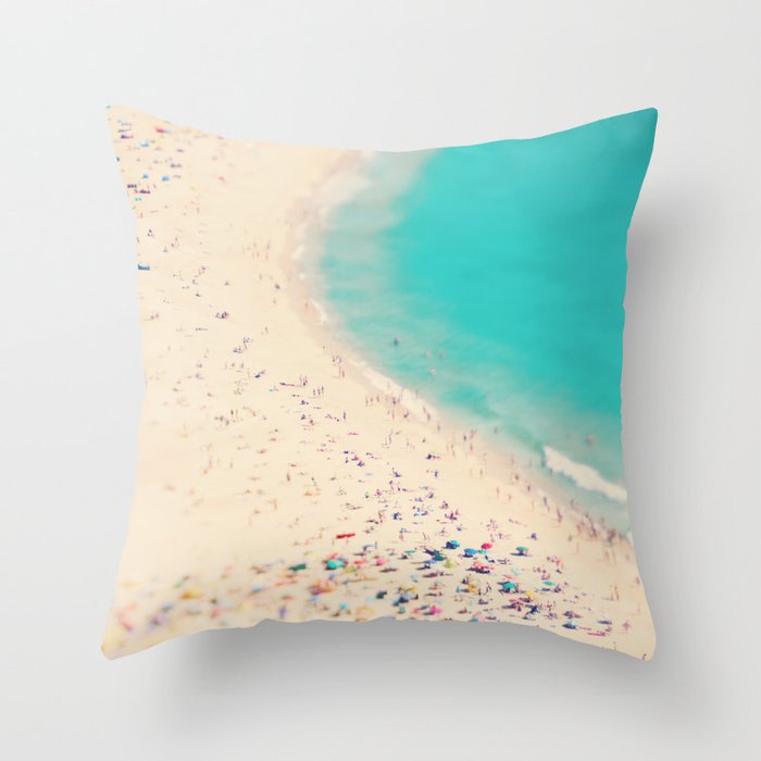 Ocean Print - Aerial Beach Photography - Sea Photo - Aerial Beach Wall Decor by Ingrid Beddoes Throw Pillow