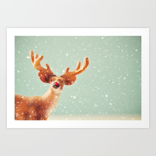holiday deer Art Print