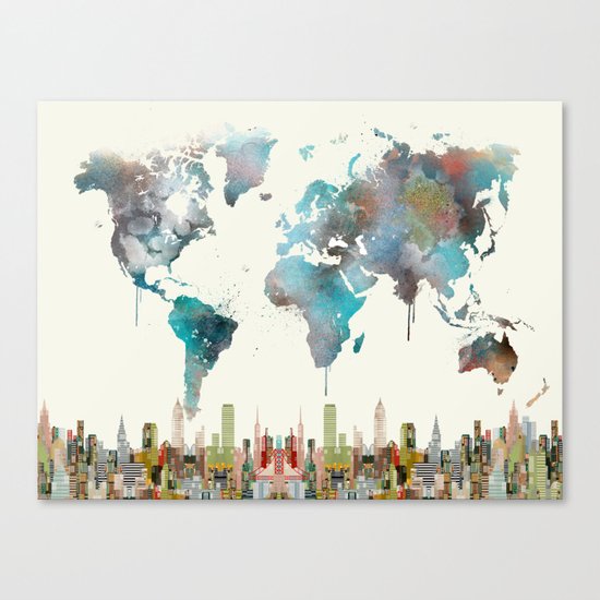 world travel map Canvas Print