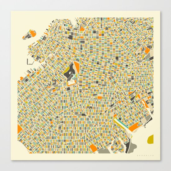Brooklyn Map Canvas Print