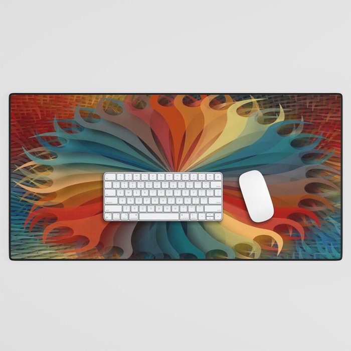 Colorful waves Desk Mat
