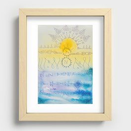 Light Language - Water Earth, Codes of the Ocean; Codes of the Sun Recessed Framed Print