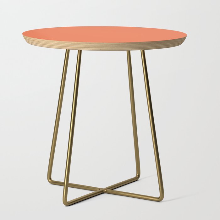 Now Coral Rose pure pastel solid color modern abstract illustration  Side Table