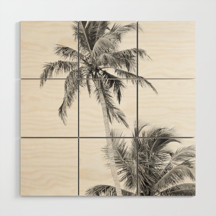Floridian Palms Black & White #1 #tropical #wall #art #society6  Wood Wall Art