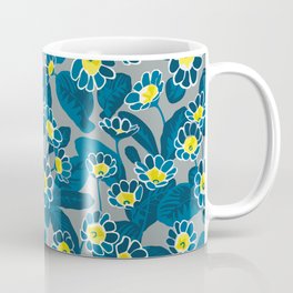 Primula Lace Blue. Flower pattern Coffee Mug