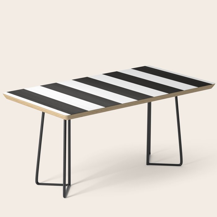 Cvs0094 Black And White Wide Stripes Coffee Table By Ellenmlyngmo