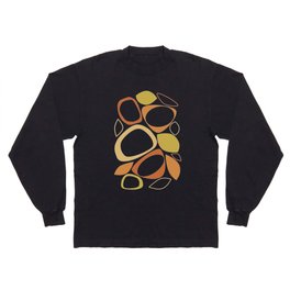 Mid Century Modern Abstract 8 Orange and Yellow Tones Long Sleeve T-shirt