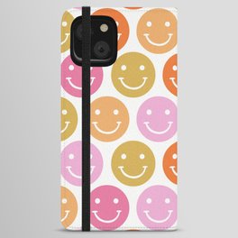 Rainbow Groovy Smiles Pattern iPhone Wallet Case