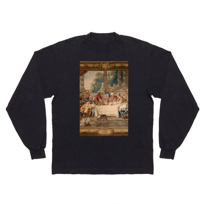 Antique 17th Century 'Feast of Esther' French Tapestry Long Sleeve T Shirt