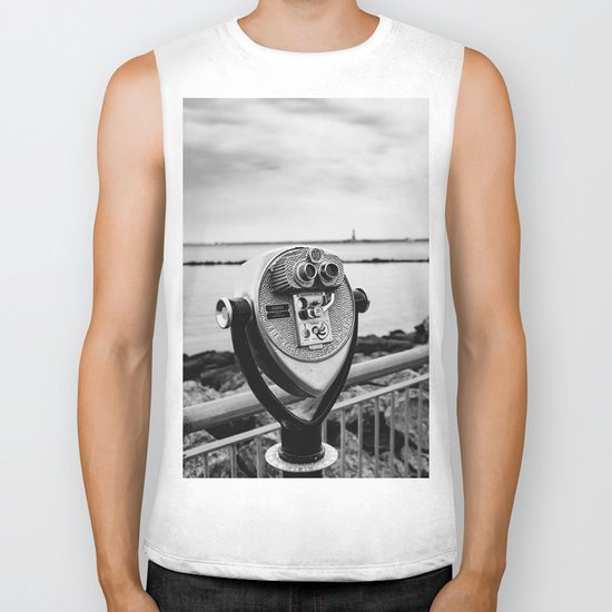 Looking At Lady Liberty Biker Tank