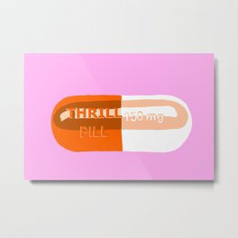 Thrill Pill Pink Metal Print | Whimsical, Happy, Jaymie, Bright, Metz, Kids, Contemporary, Colorful, Modern, Fun 
