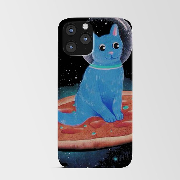 Cat Ride A Pizza Ship on Space iPhone Card Case
