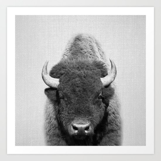 Buffalo Black White Art Print By Galdesign Society6