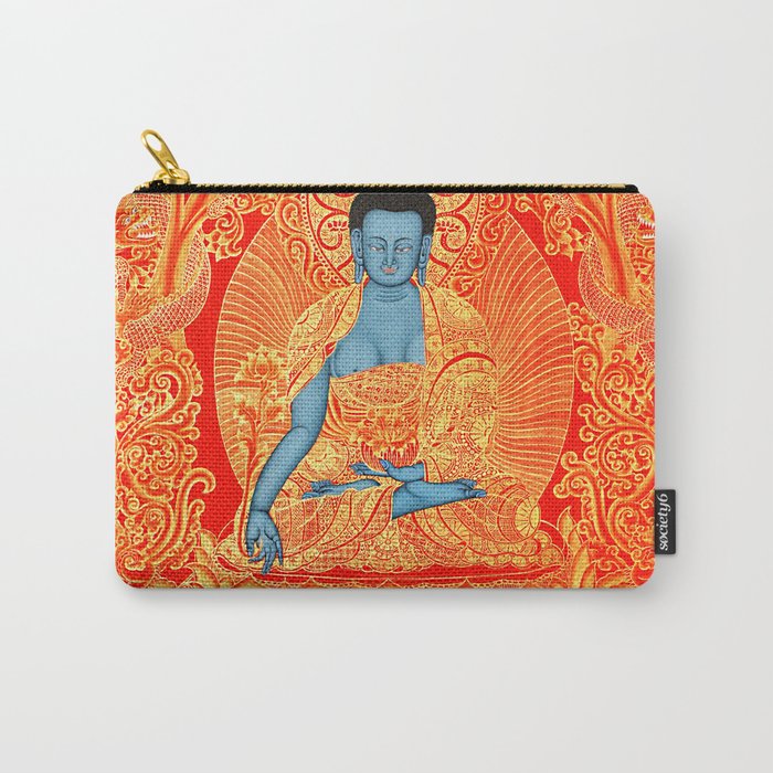 Tibetan Buddhist Medicine Buddha Gold Thangka Carry-All Pouch
