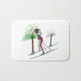 FLAMINGO SKIER Bath Mat