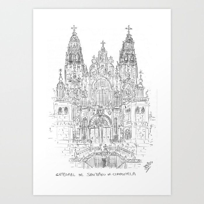 Cathedral of Santiago De Compostela Art Print