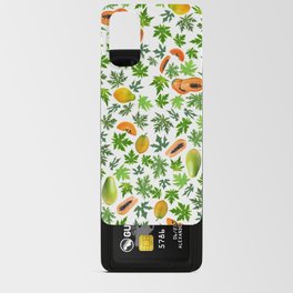 Papaya and leaves - Orange, yellow and green Android Card Case
