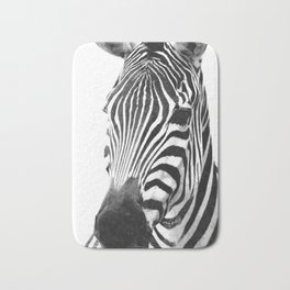 Black and white zebra illustration Badematte