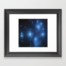 The Pleiades, an open cluster consisting of approximately 3,000 stars at a distance of 400 light years. Framed Art Print