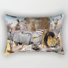 Desert African Animal Animals Group Scene Rectangular Pillow