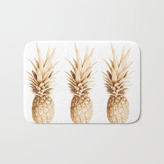 Pineapples and illusion Bath Mat