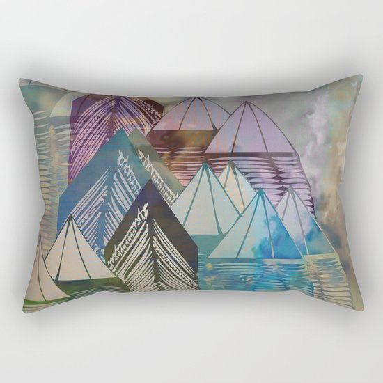 Triangular Endings on the Top Above the Clouds / Urban 04-11-16 Rectangular Pillow
