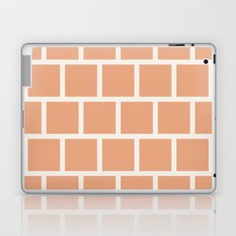 Pastel Peach Orange and White Bricks Retro Pattern  Laptop Skin