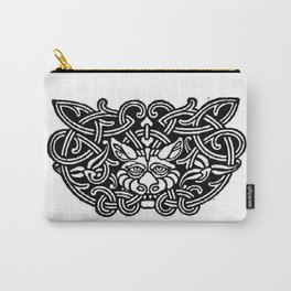 Knot 2 Carry-All Pouch | Graphite, Viking, Drawing, Bandw, Illustration, Blackandwhite, Black and White, Lion, Lionhead, Vintage 