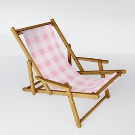 Pretty Pink Gingham Pattern Sling Chair