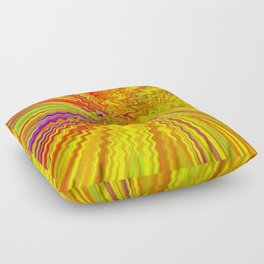 Golden Planet Trippy Abstract Psychedelic Artwork Floor Pillow