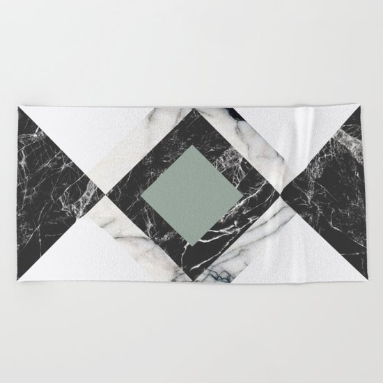 Green Marble Beach Towel