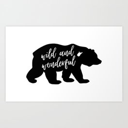 Wild And Wonderful Black Bear Design Art Print | Gifts, Geraud, Travel, Home, Wild, Pride, Graphicdesign, Outdoors, Westvirginia, Map 