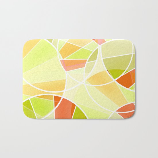 Yellow-red green summer pattern . Bath Mat