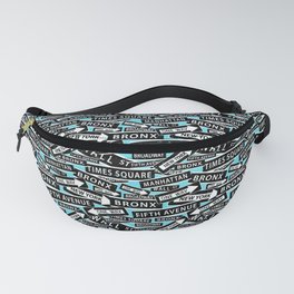 New York Street Signs Typographic Pattern Fanny Pack