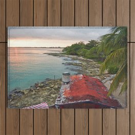 Bar Restaurant Tropical Island Cuba Sunset Beach Diving Snorkeling Swimming Coral Reef Palm Trees Ol Outdoor Rug