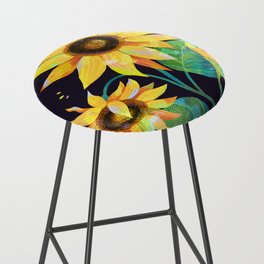Colorfull sunflower illustration Bar Stool