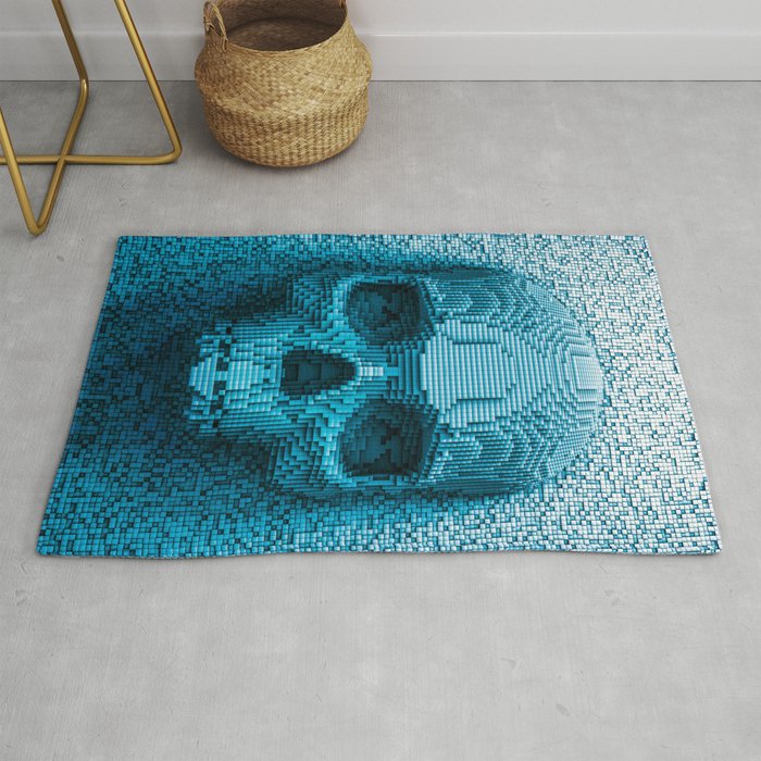 Pixel skull Rug