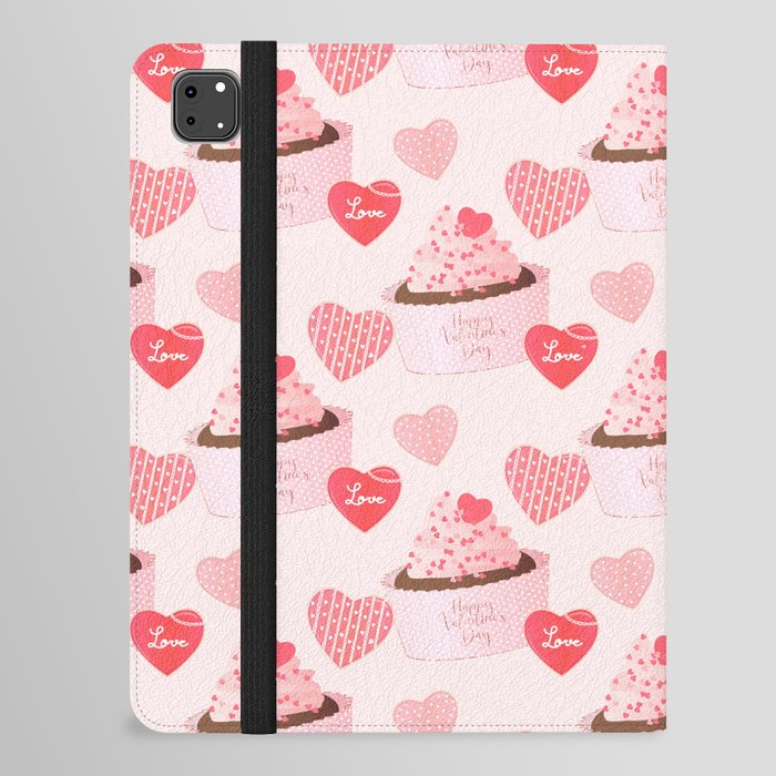 Valentine's Day Cupcakes Pattern iPad Folio Case