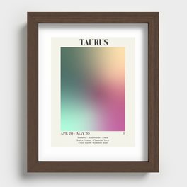 Taurus Zodiac Astrology Gradient Art Print Recessed Framed Print